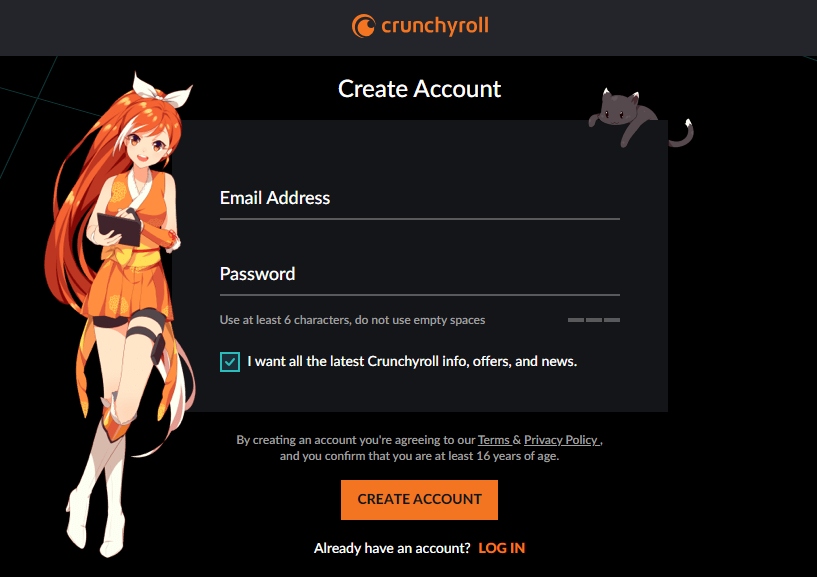 crunchyroll login